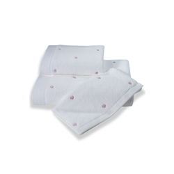 Darilni set majhnih brisač MICRO LOVE, 3 kos Bela / lila srca