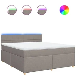 Vidaxl Box spring postelja z vzmetnico taupe 180x200 cm blago