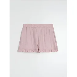 Sinsay - Široki šorc sa volanom i viskozom - pastelno roze