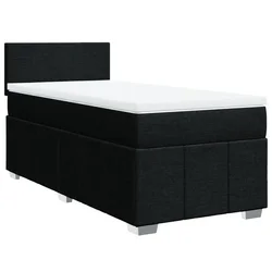 Vidaxl Box spring postelja z vzmetnico črn 90x190 cm blago
