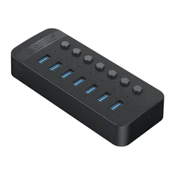 Orico Hub CT2U3-7AB s 7 stikali USB-A - črn