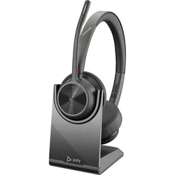 HP Poly Voyager 4320 Microsoft Teams Certified Headset +BT700 dongle +Charging Stand, Black