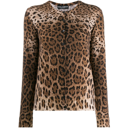 Dolce & Gabbana - leopard print cardigan - women - Brown