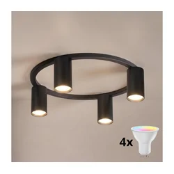 Brilagi - LED RGBW prigušiva stropno svetlo SELE 4xGU10/6,5W/230V crno
