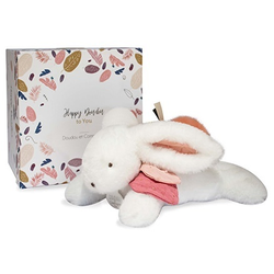 Plišasti zajček Doudou s temno roza bobble 25 cm
