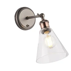 Endon 92874 - Zidno spot svetlo HAL 1xE27/10W/230V bronza/bakar/prozirno