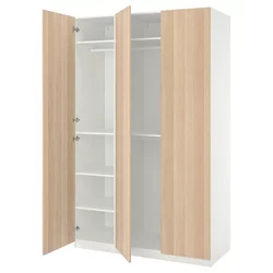 PAX / FORSAND Kombinacija garderobera, bela/belo b. im. hrastovine, 150x60x236 cm