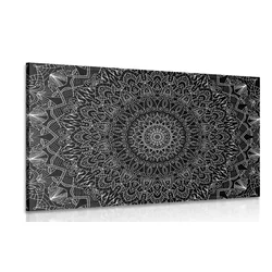 Slika Mandala z detajli v črnobeli izvedbi - 120x80