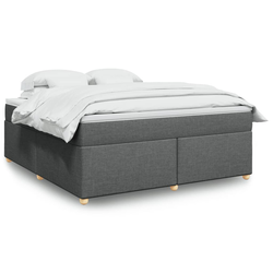 vidaXL Box spring postelja z vzmetnico temno siva 180x200 cm blago