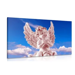 Slika rožnati skrben angelček na nebu - 90x60
