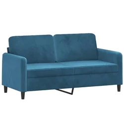 Vidaxl Kavč dvosed moder 140 cm žamet