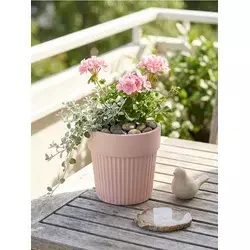 Sinsay - Keramička saksija sa rebrastom strukturom - pastelno roze