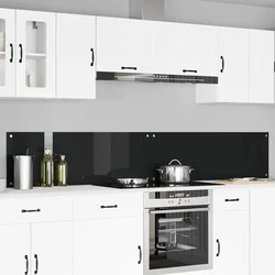 Kuhinjski zid 2 pcs Crna 120 x 40 cm Staklo otporno na udarce