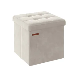 Songmics Shranjevalna klop 38x38x38 cm Bela