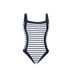 SUNFLAIR Enodelne kopalke temno modra/bela