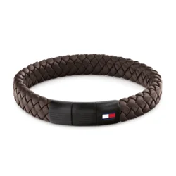 TOMMY HILFIGER Zapestnica  temno rjava / rdeča / črna / bela