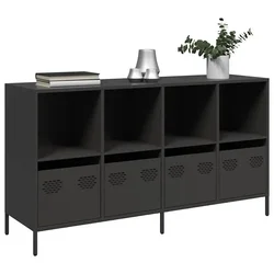 Komoda crna 135x39x73,5 cm hladno valjani čelik