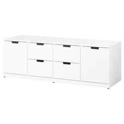 NORDLI Komoda sa 6 fioka, bela, 160x54 cm