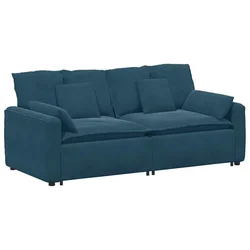 Vidaxl Modularni kavč z blazinami moder