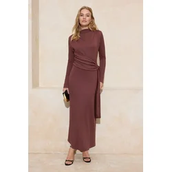 Trendyol Modest Ženska haljina Tctss26Eb00019, Smeđa