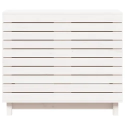 Košara za rublje bijela 88,5x44x76 cm od masivne borovine
