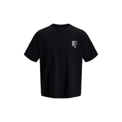 JACK & JONES Majica JJBOYE črna / bela