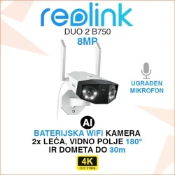 Reolink Duo 2, Wifi battery kamera, B750