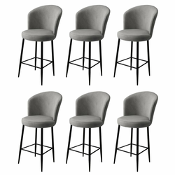 HANAH HOME Set 6 barskih stolica Fora Grey Black