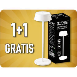 LED spoljna prigušiva dodirna punjiva stona lampa LED/2W/5V IP54 bela