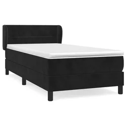 Vidaxl Box spring postelja z vzmetnico črn 90x190 cm žamet