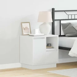 Noćni ormar 2 pcs Bijelo 50 x 34,5 x 50 cm. Konstruirano drvo