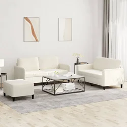 3-dijelni set sofa krem baršunasti
