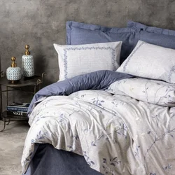 COTTON BOX Set posteljine Mode Line Nitsa, Double, 220x240 cm, Plavo-sivi