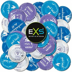 EXS Cockerel - lateks prezervativi sa silikonskim lubrikantom, pakiranje s raznim natpisima