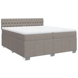 Vidaxl Box spring postelja z vzmetnico taupe 200x200 cm blago