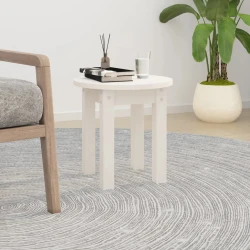 Stolić za kavu bijeli O 35x35 cm od masivne borovine