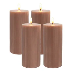 Northix LED voščene sveče 18 cm brezplamenske 4 kos utripajoče