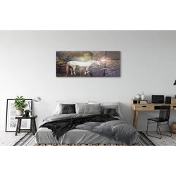 tulup.si Steklena slika Samorog v gozdu 140x70 cm 4 obešalnika