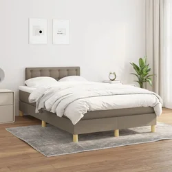 shumee Box spring postelja z vzmetnico taupe 120x200 cm blago