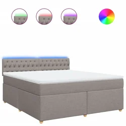 Vidaxl Box spring postelja z vzmetnico taupe 180x200 cm blago