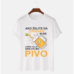 MAFIMI Muška majica Ako želite da bude dobre volje, Bela