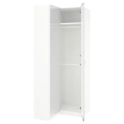PAX / FARDAL/AHEIM Ugaoni garderober, v. sjaj bela/ogledalo, 111/88x236 cm