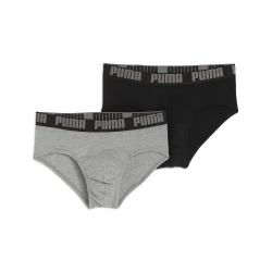 Mens Pumas Briefs 2 pack, Gray, Size 4, Clothing