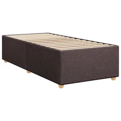 Vidaxl Posteljni okvir brez vzmetnice temno rjav 90x190 cm blago