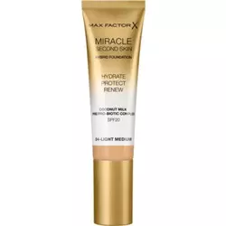 Max Factor Miracle Second Skin vlažilni kremasti tekoči puder SPF 20 odtenek 04 Light Medium 30 ml