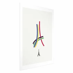 shumee Plakat - Eifflov stolp - barvna grafika - abstraktno