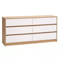 Komoda BILLUND 3+3 bela/hrast