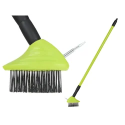 Žičnata krtača s strgalom za ploščice, plastični ročaj 63485