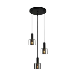 ITALUX PND-65342-3A-BK+SG - Luster na sajli SANTIA 3xE27/40W/230V crna