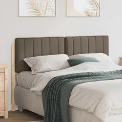 vidaXL Tapecirano vzglavje Rjava in taupe 140 cm Masivno borovo les
